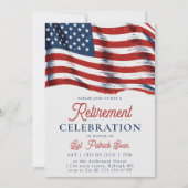 7月の陸軍退職日米国国旗4日 招待状 (正面)