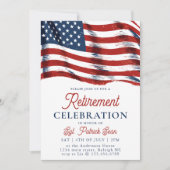 7月の陸軍退職日米国国旗4日 招待状 (正面)