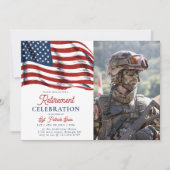 7月の陸軍退職日米国国旗4日 招待状 (正面)