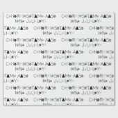 7月の雪片の白黒クリスマス ラッピングペーパー (フラット)