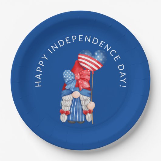 7月の青4日格言独立記念日パーティーページ ペーパープレート (正面)