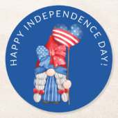 7月の青4日格言独立記念日パーティー ラウンドペーパーコースター (正面)