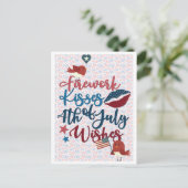 7月の願いを通して愛らしい愛国心を持つ4回目 ポストカード (スタンド正面)