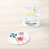 7月の風車のコースターの愛国心が強い第4 ラウンドペーパーコースター (インサイチュ)