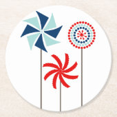 7月の風車のコースターの愛国心が強い第4 ラウンドペーパーコースター (正面)