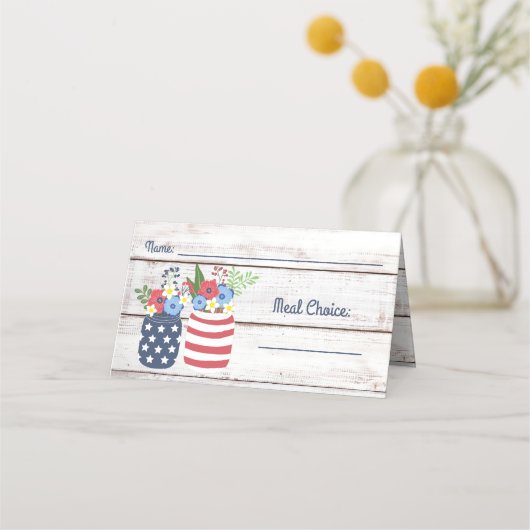 7月の食事の選択の愛国的な愛結婚の4番目 プレイスカード (正面)