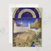 7月の魅力：収穫と羊 ポストカード (正面/裏面)