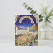 7月の魅力：収穫と羊 ポストカード (スタンド正面)