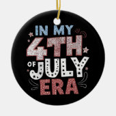 7月の4日にアメリカの愛国心 セラミックオーナメント (正面)