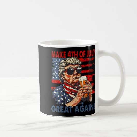 7月の4日に再びトランプ素晴らし男性がおもしろい飲む コーヒーマグカップ (右)