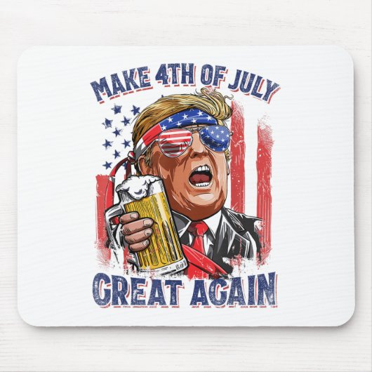 7月の4日に再びトランプ素晴らし男性がおもしろい飲む マウスパッド (正面)