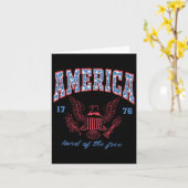 7月の4日の自由な1776イーグルのアメリカの土地 カード (黄色い花)