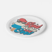 7月の4日の赤い白とポプシクルクール ペーパープレート (アングル)