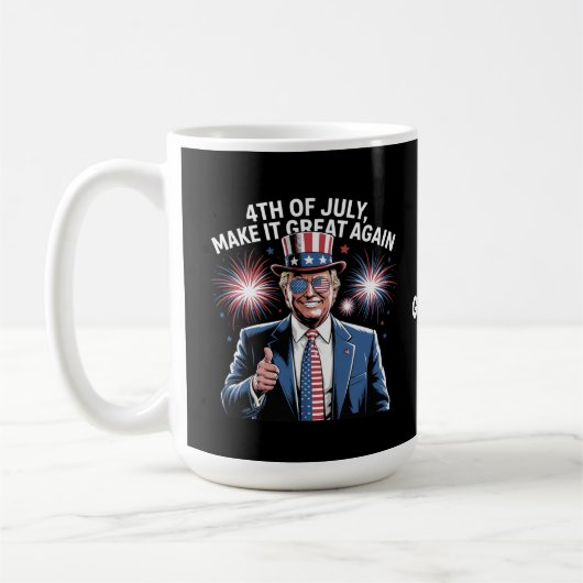 7月の4日を再びトランプ素晴らし愛国者にする コーヒーマグカップ (左)