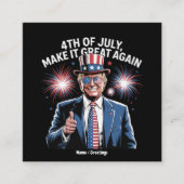 7月の4日を再びトランプ素晴らし愛国者にする スクエア名刺 (正面)