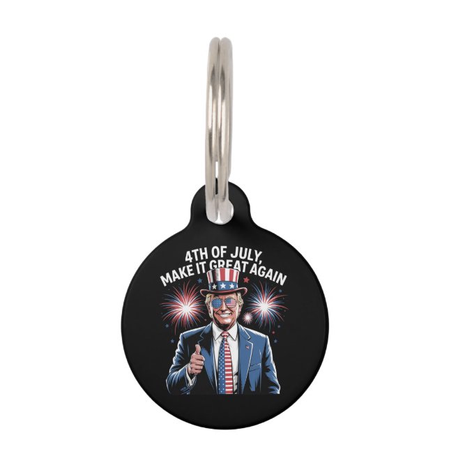 7月の4日を再びトランプ素晴らし愛国者にする ペット　ネームタグ (正面)