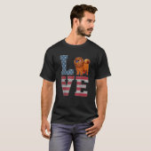 7月の4日デコ愛国愛チャウチャウドッグアメ Tシャツ (正面フル)