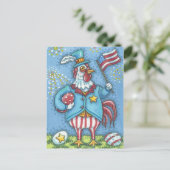 7月の4日鶏の休日の鶏はがき シーズンポストカード (スタンド正面)