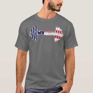 7月の4日GYMグラフィックパトリオティック米国アメリカ合衆国Fla Tシャツ
