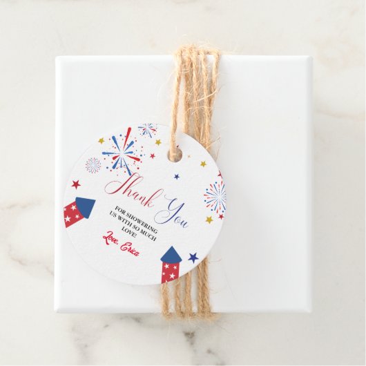 7月の4t独立ベビーシャワーありがとう フェイバータグ (インサイチュ)