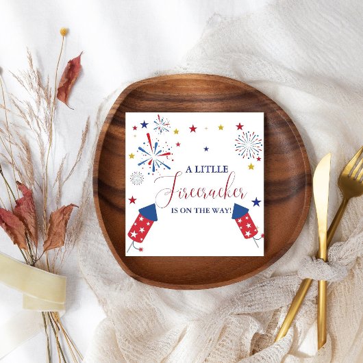7月の4t独立爆竹ベビーシャワー スタンダードカクテルナプキン