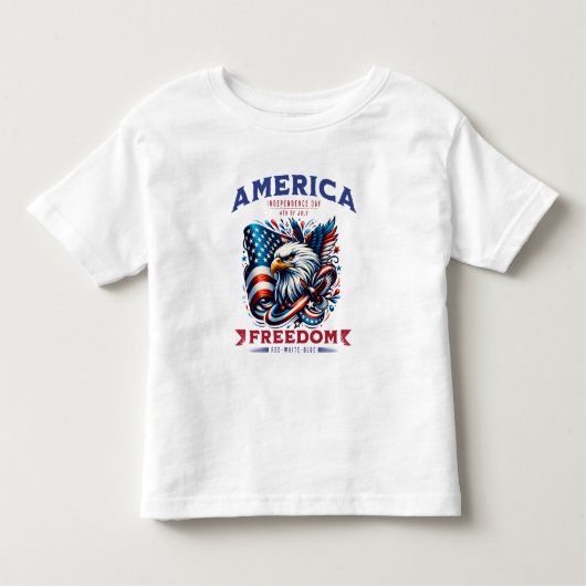 7月の4thアメリカンイーグル昇華–61901 トドラーTシャツ (正面)