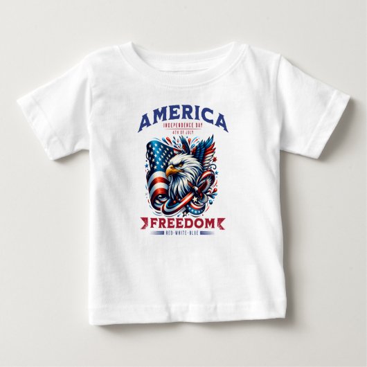 7月の4thアメリカンイーグル昇華–61901 ベビーTシャツ (正面)