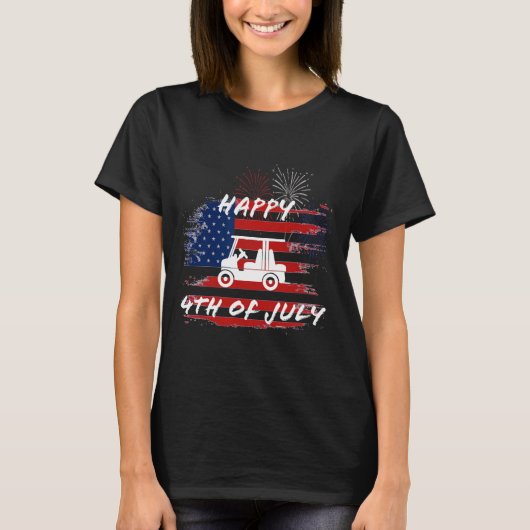 7月の4thルーピングパレードホリデーゴルフカートAmeri Tシャツ (正面)
