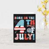 7月の7月4日4日に誕生日愛国者 カード (黄色い花)