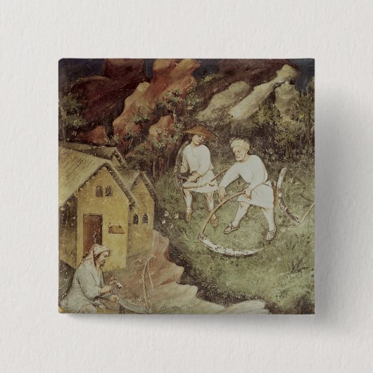 7月の、c.1400の詳細収獲 缶バッジ (正面)