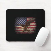 7月のBald Eagle 4thクリスマスプレゼントAmerican Fla マウスパッド (マウス)