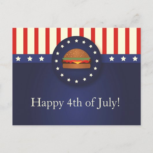 7月のBBQ 4thパーティーはがき インビテーションポストカード (正面)
