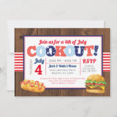 7月のCookoutのパーティーの愛国心が強い第4 招待状 (正面)