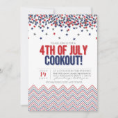 7月のCookoutの招待状のモダンで愛国心が強い第4 招待状 (正面)