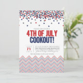7月のCookoutの招待状のモダンで愛国心が強い第4 招待状 (スタンド正面)