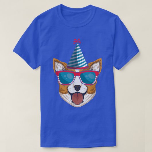 7月のCorgi 4th American Puppy USA Dog Corgi Lov Tシャツ (デザイン正面)