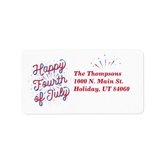 7月のHappy 4th Address Return Labels(赤/青) ラベル (正面)