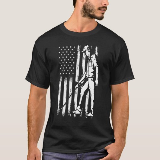 7月のMetal Deの4番目を検出するアメリカ国旗 Tシャツ (正面)