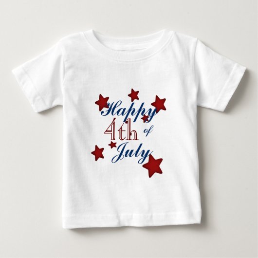 7月のTシャツの幸せな第4 ベビーTシャツ (正面)