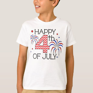 7月のTシャツの青年幸せな第4 Tシャツ
