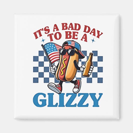 7月のTシャツの4日目が目まいがするのは悪い日だ マグネット (正面)