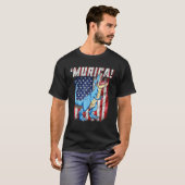 7月のTレックス4th男の子の男のおもしろい子Murica U Tシャツ (正面フル)