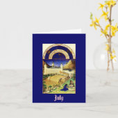 7月のTres Riches Heures du Duc deの果実 カード (黄色い花)