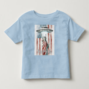 7月のUFO自由の芸術像おもしろい第4番 トドラーTシャツ