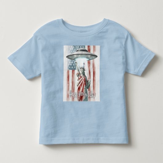 7月のUFO自由の芸術像おもしろい第4番 トドラーTシャツ (正面)