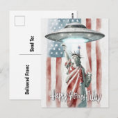 7月のUFO自由の芸術像おもしろい第4番 ポストカード (正面/裏面)