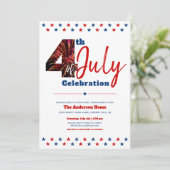 7月はっきりしたモダン4日Fireworks USA Patriotic 招待状 (スタンド正面)