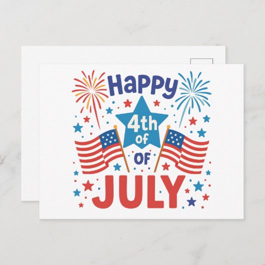 7月はっきりした誇りを持ったの愛国的なスターの4日 ポストカード (正面/裏面)