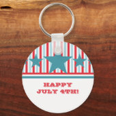 7月はっきりした4日の星とストライプのキーチェーン キーホルダー (正面)