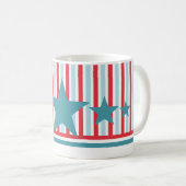 7月はっきりした4日の星とストライプのマグカップ コーヒーマグカップ (正面右)